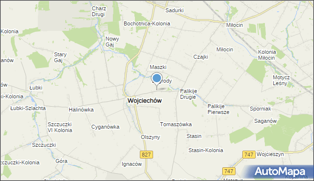 mapa Maszki k. Wojciechowa, Maszki k. Wojciechowa na mapie Targeo